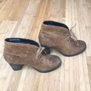 Clark's brown booties leather